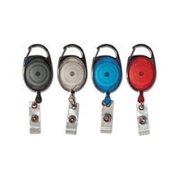 Carabiner-style Retractable Id Card Reel, 30" Extension, Assorted, 20-pack