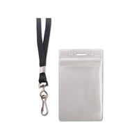 Resealable Id Badge Holder, Lanyard, Vertical, 3.68 X 5, Clear, 20-pack