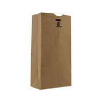 Grocery Paper Bags, 50 Lbs Capacity, #8, 6.13"w X 4.13"d X 12.44"h, Kraft, 500 Bags