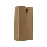 Grocery Paper Bags, 50 Lbs Capacity, #8, 6.13"w X 4.13"d X 12.44"h, Kraft, 500 Bags