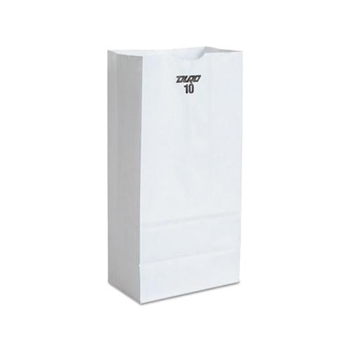 Grocery Paper Bags, 35 Lbs Capacity, #10, 6.31"w X 4.19"d X 13.38"h, White, 500 Bags