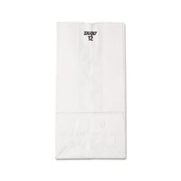 Grocery Paper Bags, 40 Lbs Capacity, #12, 7.06"w X 4.5"d X 13.75"h, White, 500 Bags