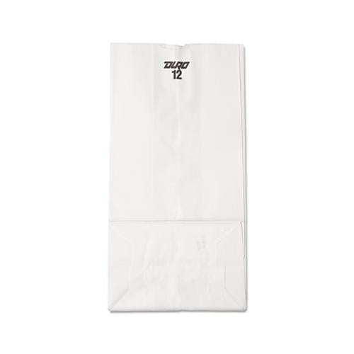Grocery Paper Bags, 40 Lbs Capacity, #12, 7.06"w X 4.5"d X 13.75"h, White, 500 Bags