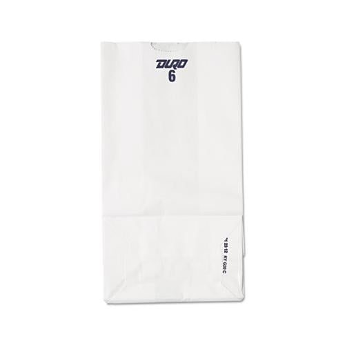Grocery Paper Bags, 35 Lbs Capacity, #6, 6"w X 3.63"d X 11.06"h, White, 500 Bags