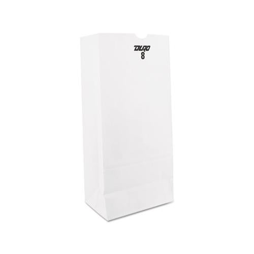 Grocery Paper Bags, 35 Lbs Capacity, #8, 6.13"w X 4.17"d X 12.44"h, White, 500 Bags
