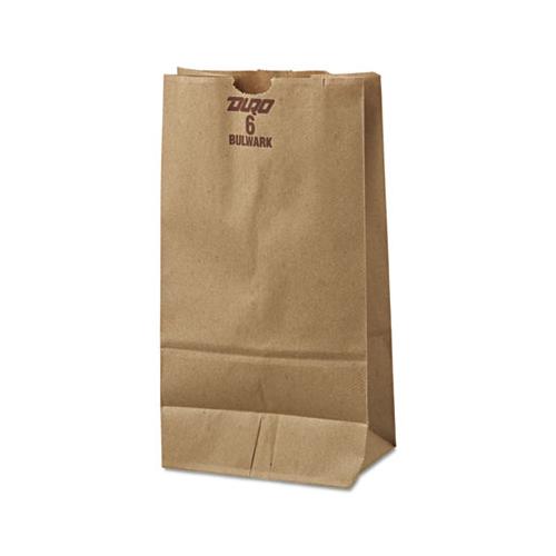 Grocery Paper Bags, 50 Lbs Capacity, #6, 6"w X 3.63"d X 11.06"h, Kraft, 500 Bags