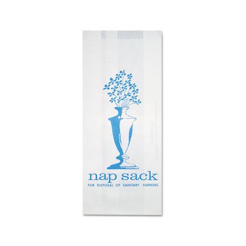 Nap Sack Sanitary Disposal Bags, 4" X 9", White, 1,000-carton