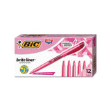 Brite Liner Highlighter, Chisel Tip, Fluorescent Pink, Dozen