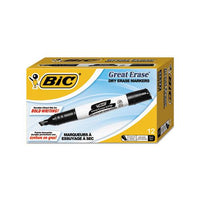 Intensity Low Odor Dry Erase Marker, Broad Chisel Tip, Black, Dozen