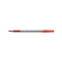 Round Stic Grip Xtra Comfort Stick Ballpoint Pen, 1.2mm, Red Ink, Gray Barrel, Dozen