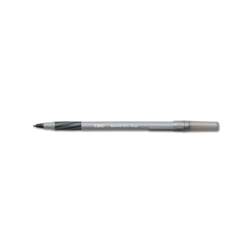 Round Stic Grip Xtra Comfort Stick Ballpoint Pen Value Pack, 1.2mm, Black Ink, Gray Barrel, 36-pack