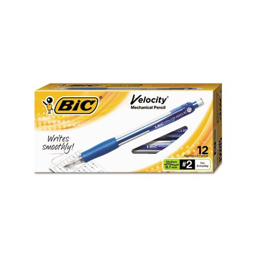 Velocity Original Mechanical Pencil, 0.7 Mm, Hb (#2.5), Black Lead, Blue Barrel, Dozen