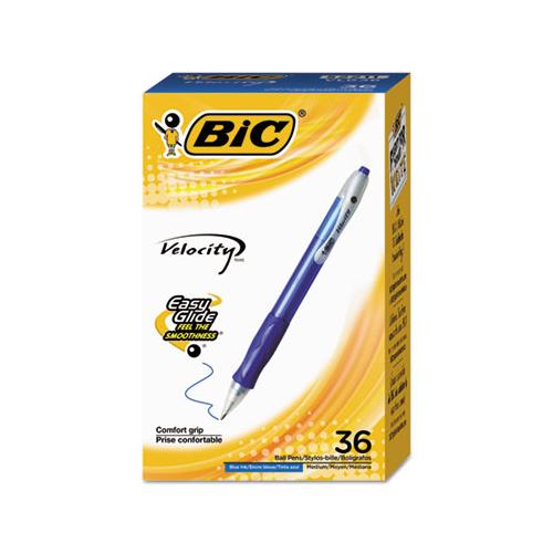 Velocity Retractable Ballpoint Pen Value Pack, Medium 1mm, Blue Ink & Barrel, 36-pack