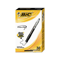 Velocity Retractable Ballpoint Pen Value Pack, Medium 1mm, Black Ink & Barrel, 36-pack