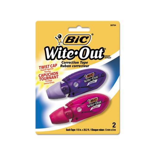 Wite-out Mini Twist Correction Tape, Non-refillable, 1-5" X 314", 2-pack