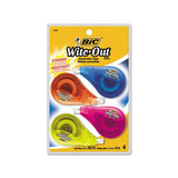 Wite-out Ez Correct Correction Tape, Non-refillable, 1-6" X 400", 4-pack