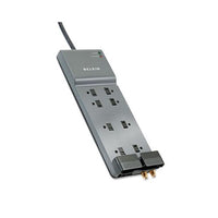 Home-office Surge Protector, 8 Outlets, 12 Ft Cord, 3390 Joules, Dark Gray