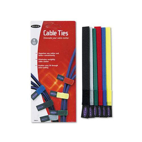 Multicolored Cable Ties, 6-pack