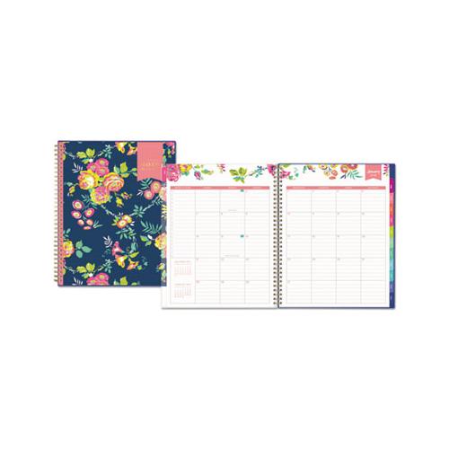Day Designer Cyo Weekly-monthly Planner, 11 X 8.5, Navy-floral, 2021