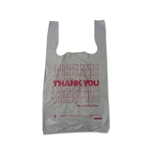 Plastic Thank-you T-sack, 2 Mil, 4" X 15", White, 2,000-carton