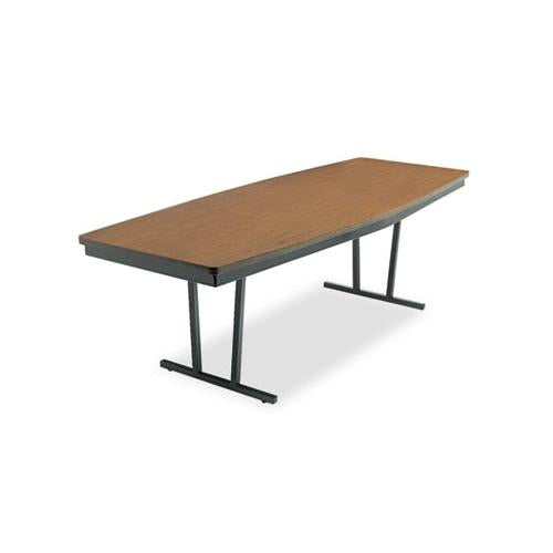 Economy Conference Folding Table, Boat, 96w X 36d X 30h, Walnut-black