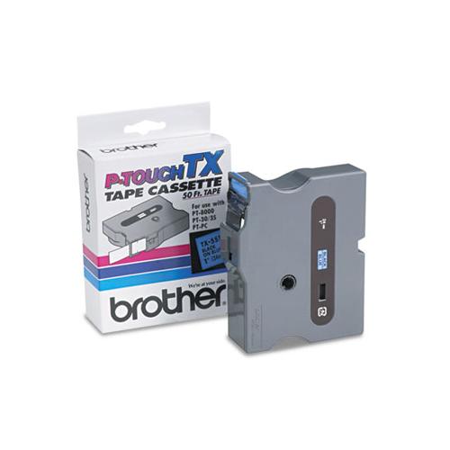 Tx Tape Cartridge For Pt-8000, Pt-pc, Pt-30-35, 1" X 50 Ft, Black On Blue