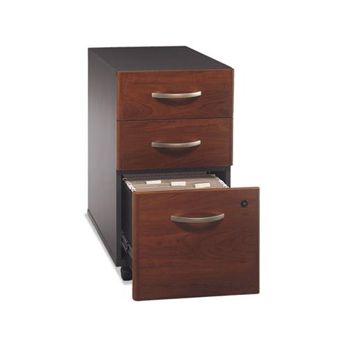 Series C Collection 3 Drawer Mobile Pedestal (assembled), 15.75w X 20.25d X 27.88h, Hansen Cherry