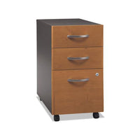 Series C Collection 3 Drawer Mobile Pedestal (assembled), 15.75w X 20.25d X 27.88h, Natural Cherry