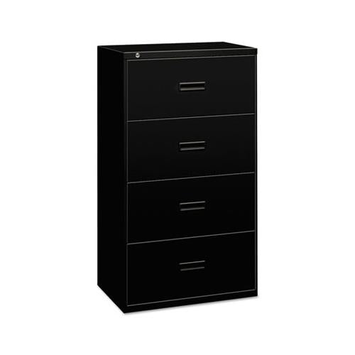 400 Series Four-drawer Lateral File, 36w X 18d X 52.5h, Black