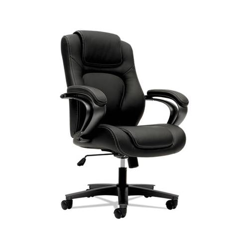 Hvl402 Series Executive High-back Chair, Supports Up To 250 Lbs., Black Seat-black Back, Iron Gray Base