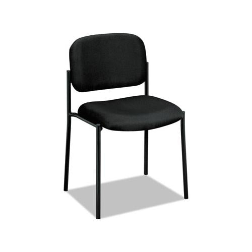 Vl606 Stacking Guest Chair Without Arms, Black Seat-black Back, Black Base