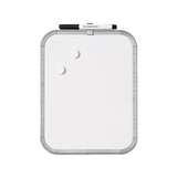 Magnetic Dry Erase Board, 11 X 14, White Plastic Frame