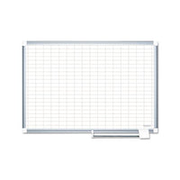 Gridded Magnetic Porcelain Planning Board, 1 X 2 Grid, 72 X 48, Aluminum Frame