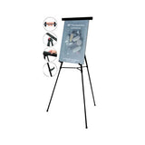 Telescoping Tripod Display Easel, Adjusts 35" To 64" High, Metal, Black