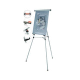 Telescoping Tripod Display Easel, Adjusts 35" To 64" High, Metal, Silver