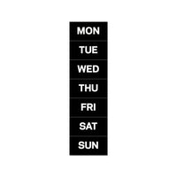 Interchangeable Magnetic Board Accessories, Days Of Week, Black-white, 2" X 1"