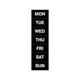 Interchangeable Magnetic Board Accessories, Days Of Week, Black-white, 2" X 1"