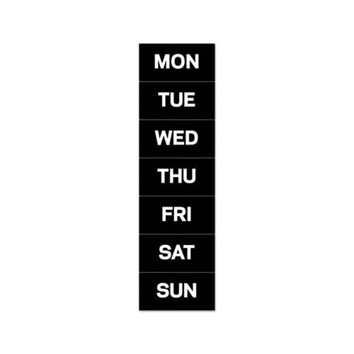 Interchangeable Magnetic Board Accessories, Days Of Week, Black-white, 2" X 1"