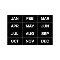 Interchangeable Magnetic Board Accessories, Months Of Year, Black-white, 2" X 1"