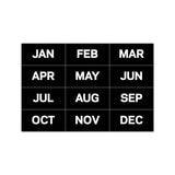 Interchangeable Magnetic Board Accessories, Months Of Year, Black-white, 2" X 1"