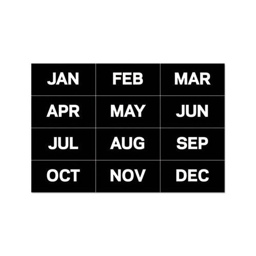 Interchangeable Magnetic Board Accessories, Months Of Year, Black-white, 2" X 1"
