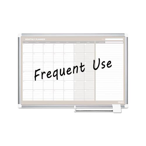 Monthly Planner, 36x24, Silver Frame