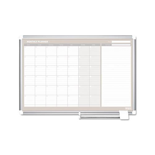 Monthly Planner, 48x36, Silver Frame