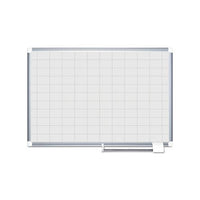 Grid Planning Board, 48 X 36, 2 X 3 Grid, White-silver