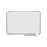 Grid Planning Board, 48 X 36, 2 X 3 Grid, White-silver