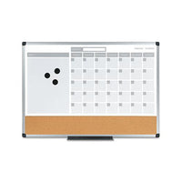 3-in-1 Calendar Planner Dry Erase Board, 24 X 18, Aluminum Frame