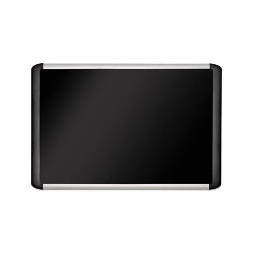 Black Fabric Bulletin Board, 36 X 48, Silver-black