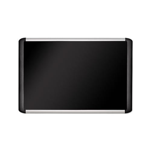 Black Fabric Bulletin Board, 48 X 72, Silver-black