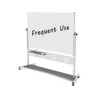 Magnetic Reversible Mobile Easel, 70 4-5w X 47 1-5h, 80"h, White-silver