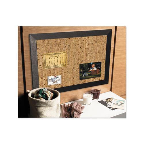 Natural Cork Bulletin Board, 36x24, Cork-black